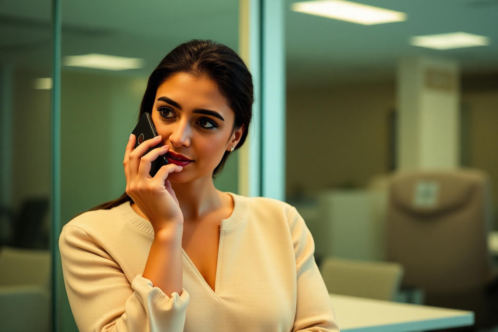 Sara on a call with a customer